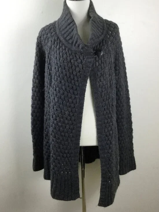 Vince Charcoal Grey One Button Long Cardigan m - Picture 7 of 7